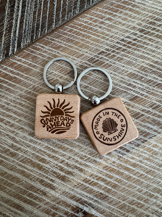 Wooden Keychains with Custom Engraving